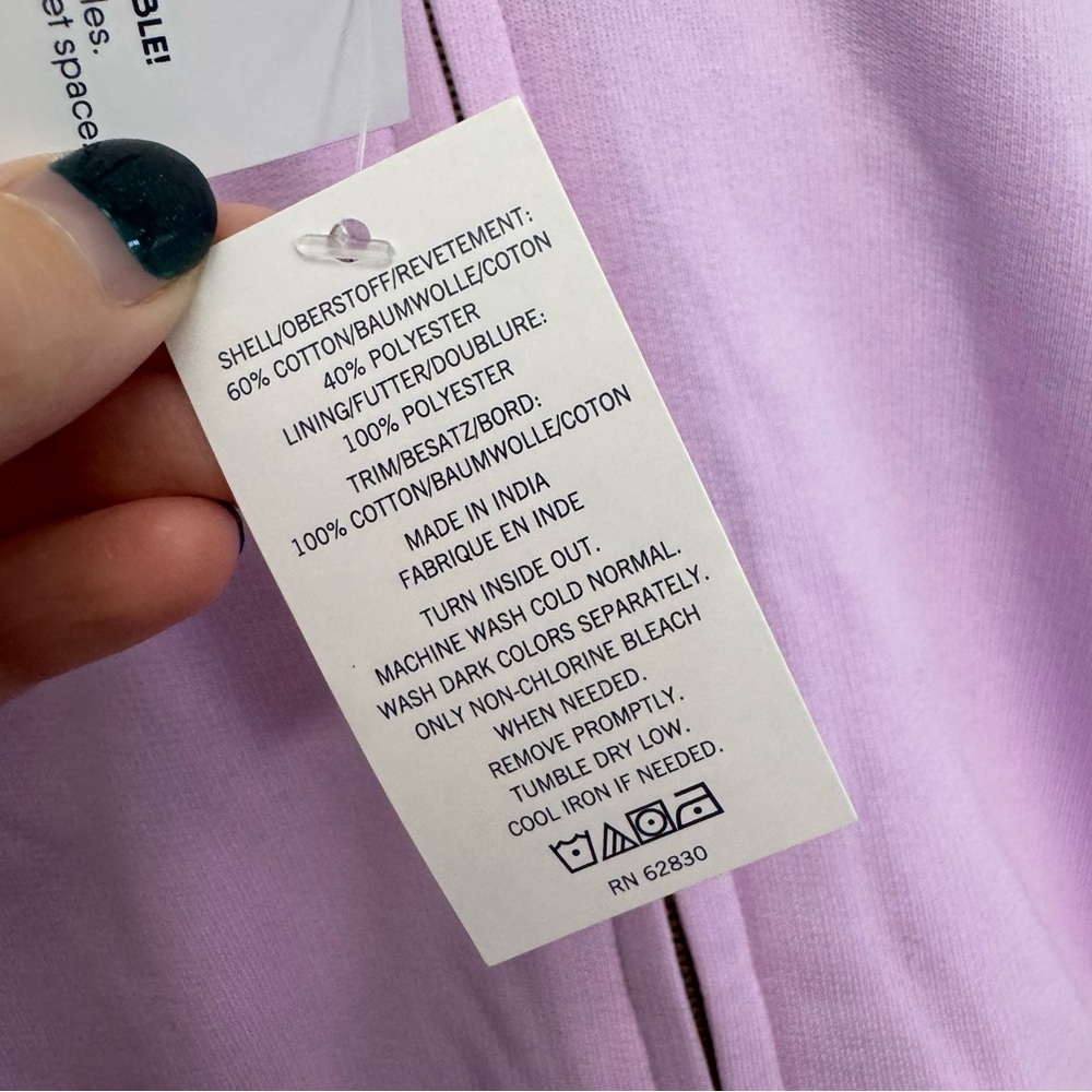 Lands' End Pattern Sherpa Lined Hoodie Lilac Thistle Galaxy Tie Dye Kids Husky - Picture 5 of 11